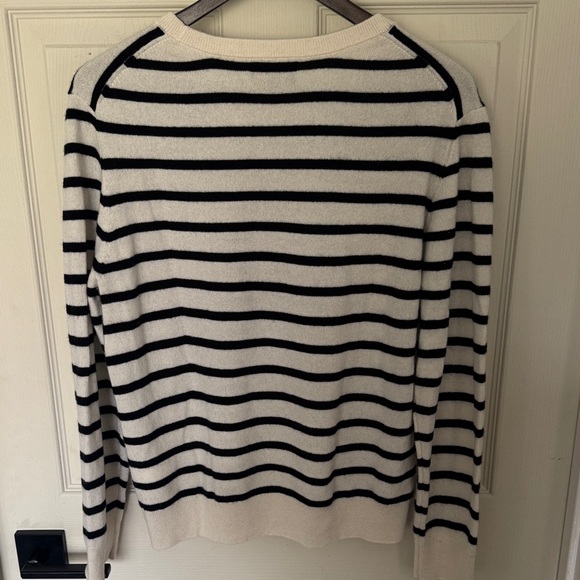 Quince Mongolian Cashmere Striped Crewneck Sweater - Picture 3 of 3